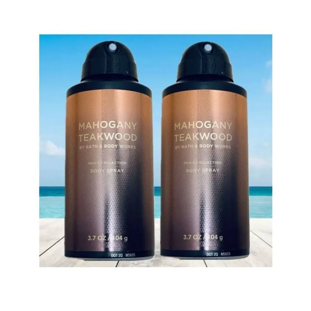 NWT Bath & Body Works Lot of 2 MAHOGANY TEAKWOOD  Men’s Collection Body Spray